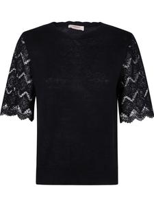 Блузка TWINSET с кружевными рукавами, черный
