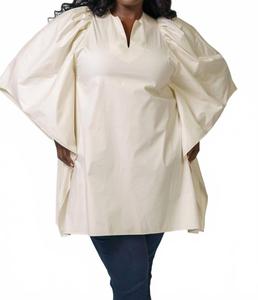 Мини туника с V-образным вырезом и расклешенным низом плюс размера в цвете айвори Psophia, слоновая кость