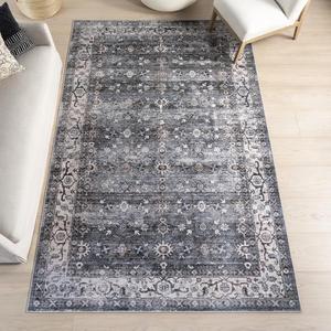 Ковер nuLOOM, 244 x 305 см, с моющейся поверхностью, водонепроницаемый, противоскользящий, устойчивый к пятнам, для гостиной, спальни, кухни, столовой, цвет Rania Grey