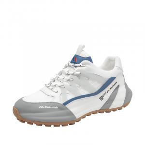 Kolumb Колумб мужские низкие кеды повседневные бело-сине-серые, цвет White Blue Gray