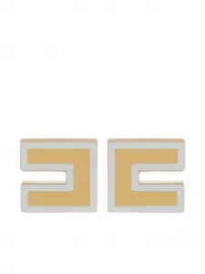 Квадратные серьги с логотипом Elisabetta Franchi, золотой