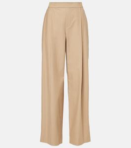 Широкие брюки из хлопка и шерсти Vince, Dune Stone