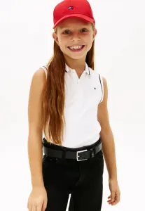 Классическая рубашка-поло без рукавов с контрастной отделкой Tommy Hilfiger, White