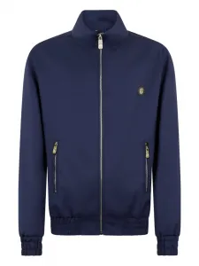 Шерстяная куртка с застежкой-молнией и нашивкой-логотипом Billionaire, синий