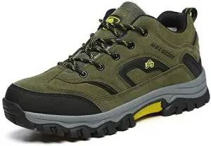 Мужские водонепроницаемые походные кроссовки для зимы, уличные треккинговые кроссовки с утепленной меховой подкладкой, нескользящие, большого размера, для ходьбы по снегу, кемпинга и альпинизма Qacksv, зеленый
