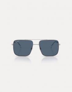 Солнцезащитные очки Ari квадратной формы с серыми линзами серебристого цвета Ray-Ban