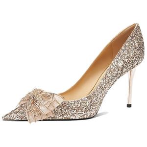 Туфли на высоком каблуке женские шампанского золотого цвета Zubumei, цвет Champagne Gold