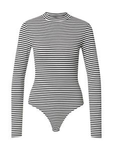 ABOUT YOU Боди-рубашка 'Matthea' в черном и белом цветах