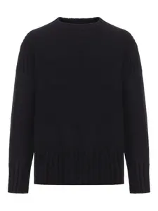 Кашемировый свитер в рубчик Jil Sander, черный