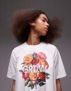 Футболка ASOS DESIGN с трапециевидным принтом белого цвета