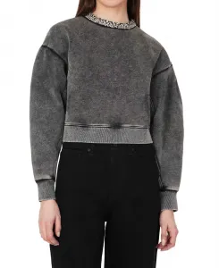 Декоративная толстовка с круглым вырезом, кислотно-серого цвета Habitual