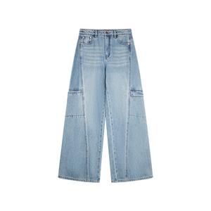 ELLE Джинсы женские деним синие умеренно широкие