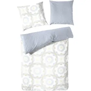 Двустороннее постельное белье Primera «Перкаль Постельное белье Ротатор» с игривым узором мандалы, цвет Blau