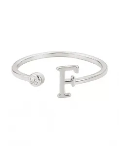 Серебряное регулируемое кольцо с фианитами Adornia, silver-f