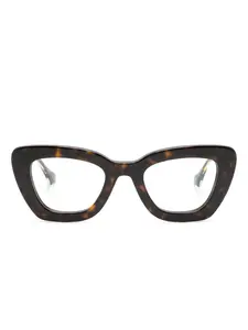 Очки в оправе кошачий глаз с логотипом Interlocking G Gucci Eyewear, коричневый