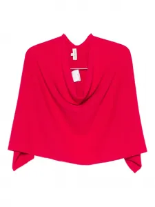 Кашемировое пончо с воротником-хомут Eric Bompard, розовый