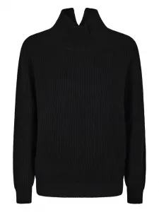 Свитер с высоким воротом в рубчик Dondup, черный