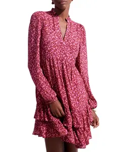 Женское мини-платье с цветочным принтом Mint Velvet, розовый