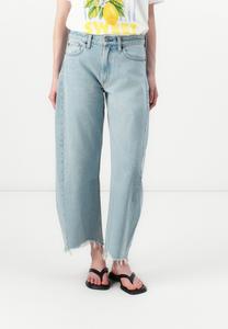 Джинсы свободного кроя DESTROY HEM BARREL Abercrombie & Fitch, цвет Blue Denim