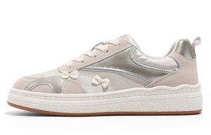 Скользоустойчивые низкие скейтерские кроссовки женские SEMIR, бежево-серебристые