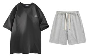 Повседневная спортивная одежда Unisex WARRIOR, 954 темно-серый+heather серый (short-sleeved set)