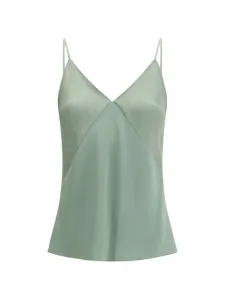 Атласный топ с V-образным вырезом Forte Forte, зеленый