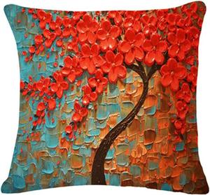 DUYHBAWRS Чехол для подушки винтажный цветок из хлопка и льна