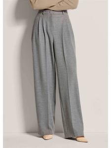 MADELEINE Широкие плиссированные брюки с фигурным поясом, цвет графитовый/меланж