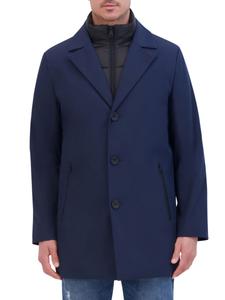 Съемный пуховик на молнии с нагрудником Kenneth Cole, темно-синий