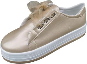 Оксфордские туфли для женщин с блестками, праздничные туфли на шнуровке, повседневные туфли на массивном каблуке, тканевые туфли с блестящей отделкой Generic, C04-Gold