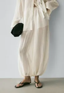 Брюки со складками Massimo Dutti, Beige