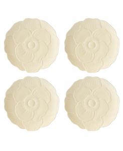 Набор из 4 декоративных тарелок с цветочным рисунком «Луг бабочек» Lenox, желтый