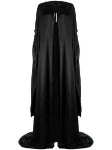 Шелковое платье с капюшоном Rick Owens, черный