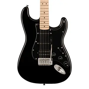 Squier Sonic Stratocaster HSS, гриф из клена, черный пикгард, черный