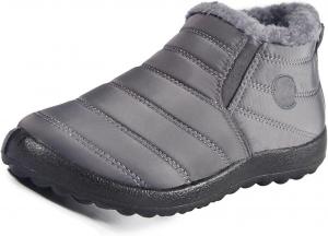 Женские зимние сапоги, зимние сапоги с ультрамягкой стелькой, водонепроницаемые сапоги для снега HoukiG, Grey