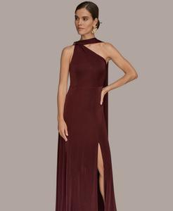 Женское платье без рукавов на одно плечо Donna Karan New York, BERRY