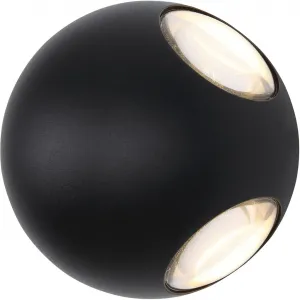 Светодиодный наружный настенный светильник SLICE с LED-модулем, 1 шт., теплый белый свет, для уличного использования/IP54/3000K/световой эффект в четырех направлениях Globo Lighting, черный