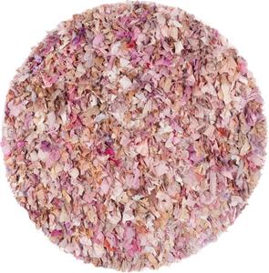 Ковер SAFAVIEH, 122 x 122 см, Rio Shag Collection, круглый, Ivory & Pink, ручной работы, декоративный, толщиной, идеально подходит для помещений с высокой проходимостью в гостиной, спальне (SG951P)