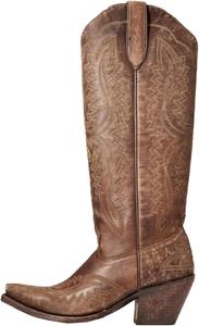 Женские сапоги с толстым каблуком, высоким голенищем и широким берцом с боковой молнией, джинсовые, в западном стиле Generic, Gold