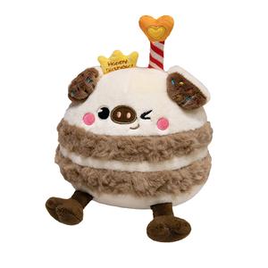 Плюшевая кукла Piggy Happy Birthday высотой 25 см LEWAHON, коричневый