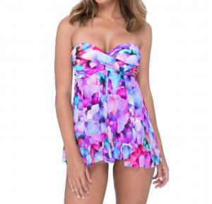 Слитный купальник-бандо без бретелек Flyaway с карманами, полными букетов Profile by Gottex, цвет pocket full of posies