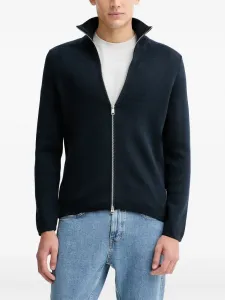 Вязаный свитер с воротником на молнии Marc O'Polo, синий