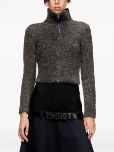 Кардиган на молнии с высоким воротником Diesel, серый