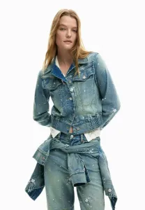 Джинсовая куртка дальнобойщика с вышивкой Desigual, Blue