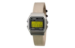 CASIO Мужские часы Retrofit Series с кварцевым механизмом и нейлоновым ремешком, черный циферблат