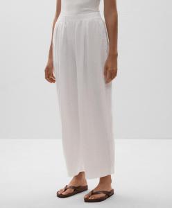 Укороченные брюки-баллоны из 100% льна Oysho, белый