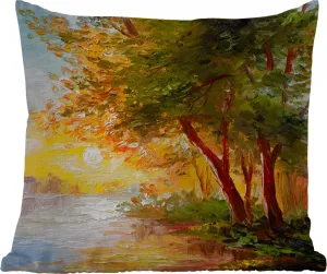 Подушка для улицы - Природа - Живопись - Дерево - Вода - 60x60 см - Устойчива к погодным условиям - Подушка для отдыха - Декор - Подушка для сна MuchoWow