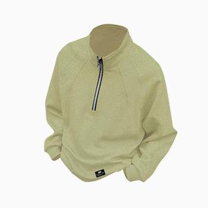 Свитер унисекс с воротником-поло умеренной посадки Regular ZIAREL, оливково-зеленый