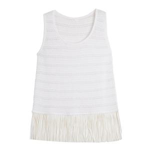 ELLE Топ-майка женская белая с круглым вырезом Moderate Others