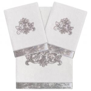 Домашний текстиль Linum, турецкий хлопок, май, 3 шт., набор украшенных полотенец Linum Home Textiles, цвет Silver